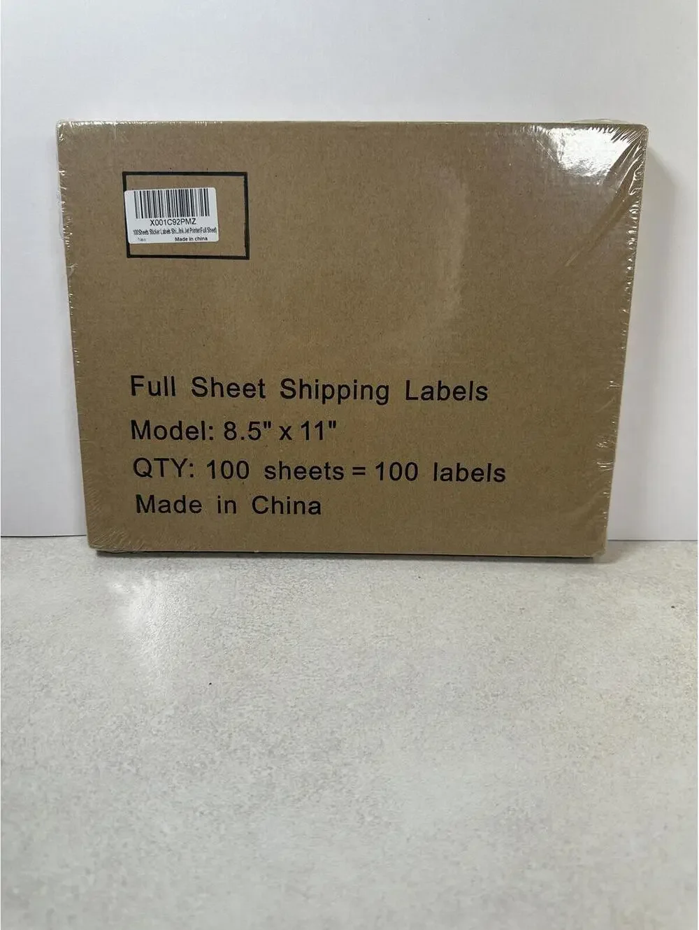 100 Full Sheet Shipping Labels 8.5x11 Inkjet Sticker Paper Sealed